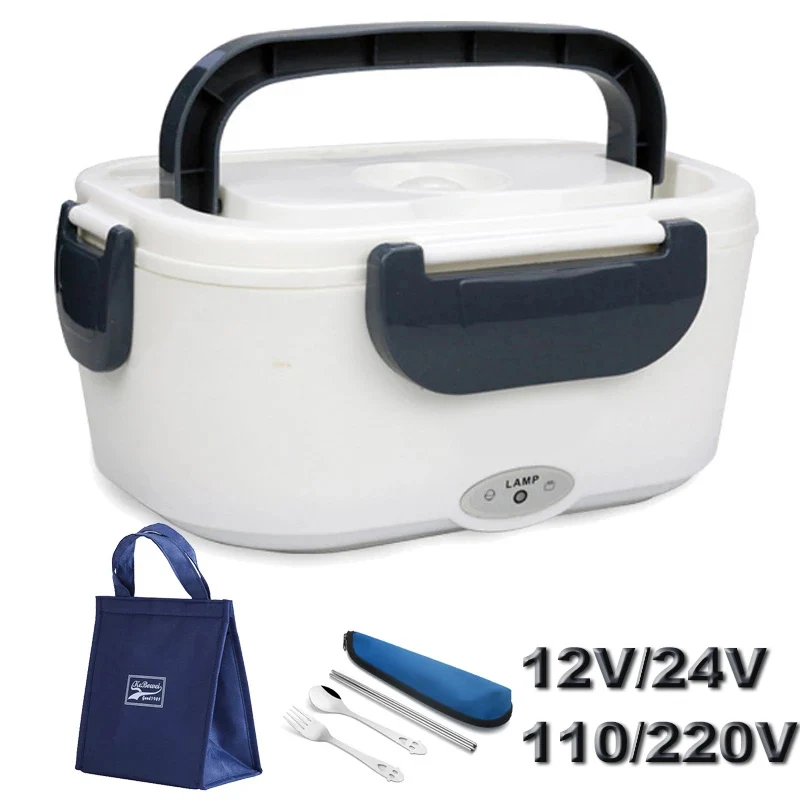 

12V 24V 110V 220V Electric Lunch Box Plastic Portable Outdoor Office School Car Travel Heating Food Heating Warmer Container