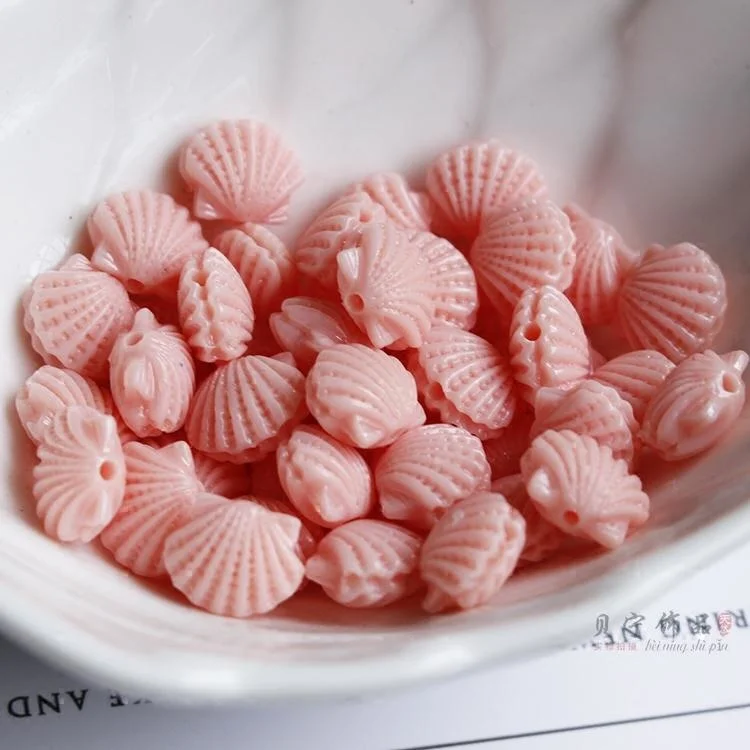 

10pcs 9x12cm Natural Coral Powder Pressed Scallop Honey Peach Pink Shell Accessories DIY Hairpin Earrings
