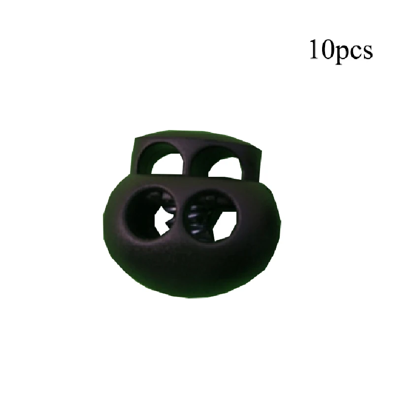 10pcs 5.5mm Hole Plastic Stopper Cord Lock Clip Apparel Shoelace Bag Accessories Black Solid Color Replacement 2020 | Багаж и сумки