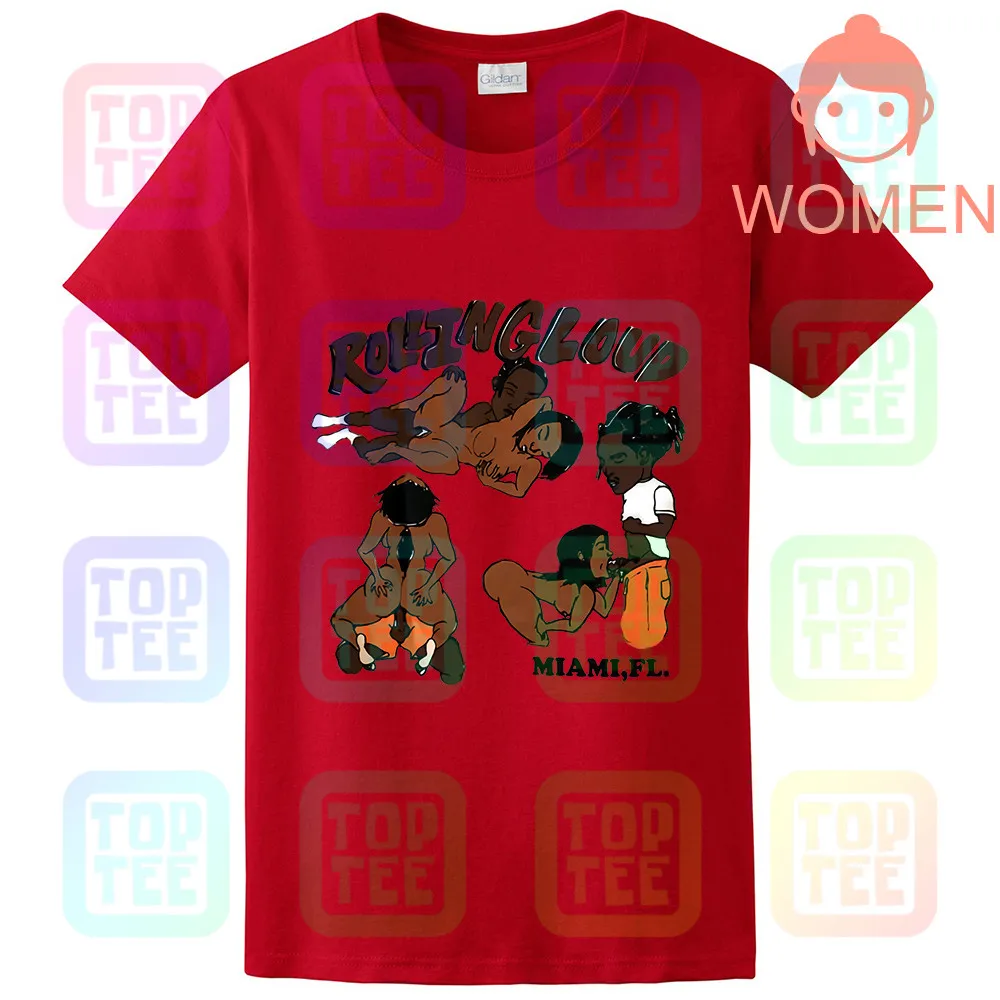 WOMEN-RED Футболка AWGE Asap Rocky Rolling Loud - Цвет: WOMEN-RED