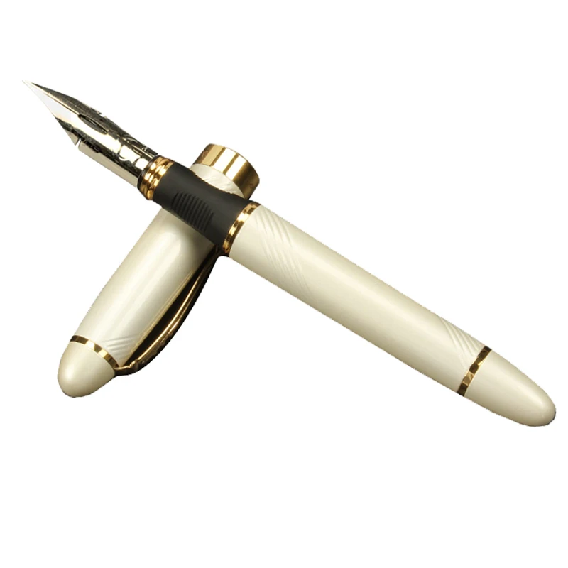 Jinhao качество G перо металлическое модифицированное Caneta каллиграфия круглый корпус цветок тело английская перьевая ручка канцелярские заменители dip Ручка - Цвет: Screw silver