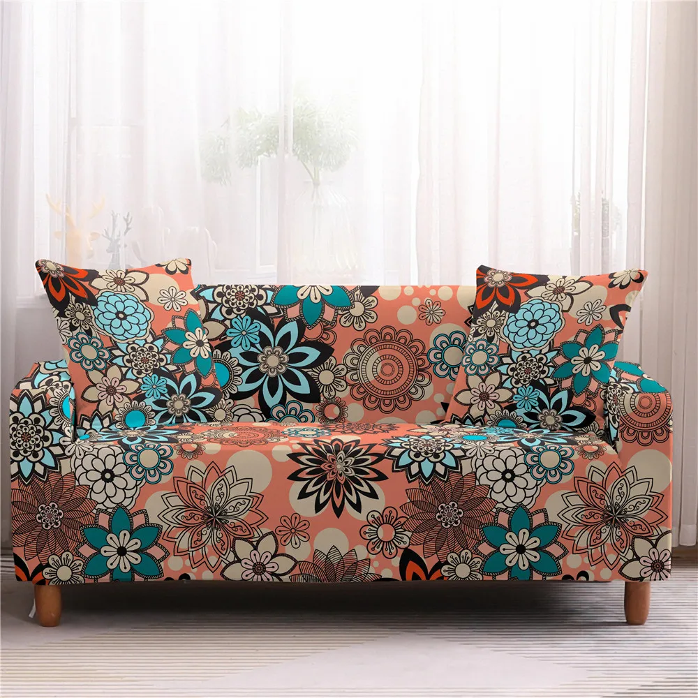 Bohemia Flowers Design Modern Sofa Cover Living Room Non-slip Universal Couch Elastic Slipcover Protector 1/2/3/4 Seater | Дом и сад