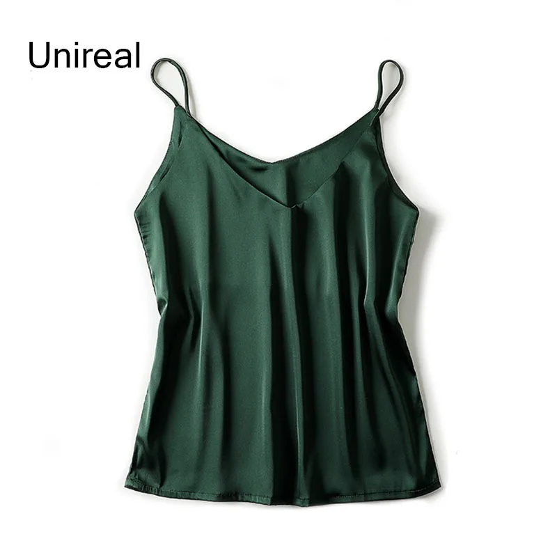 Топ женский атласный на бретелях-спагетти без рукавов