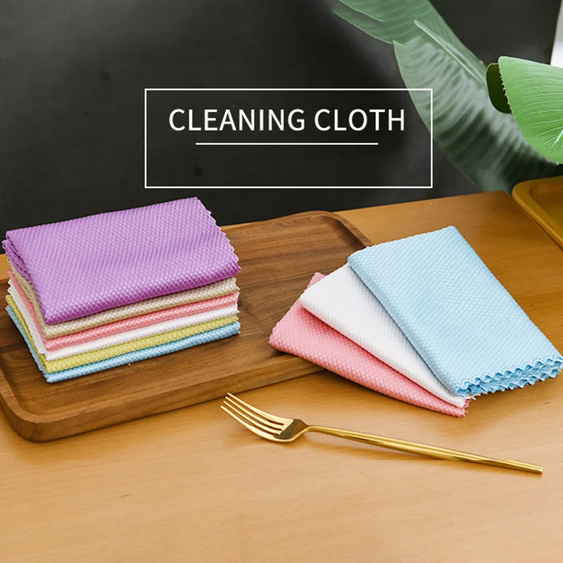 

3 Pc Microfiber Kitchen Towel Anti-Grease Wiping Rags Dish Cloth Super Absorbent Home Washing Dish Cleaning Towel 30x40cm