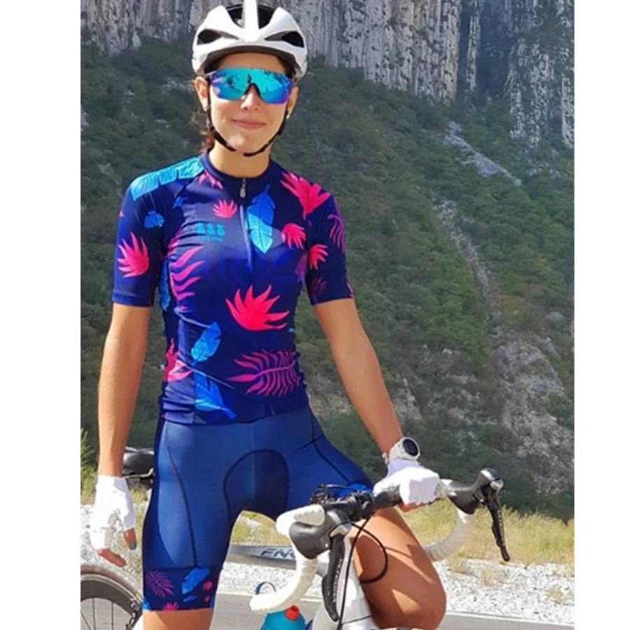 Ropa de ciclismo mtb hombre bib ciclyng комплект летней спортивной одежды для женщин - Цвет: Небесно-голубой