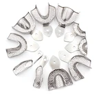 2 шт.компл. стоматологический слепочный поддон верхний и нижний Нержавеющаясталь зубов лоток автоклавной стоматологических инструментов для протезирования, держатель лоток