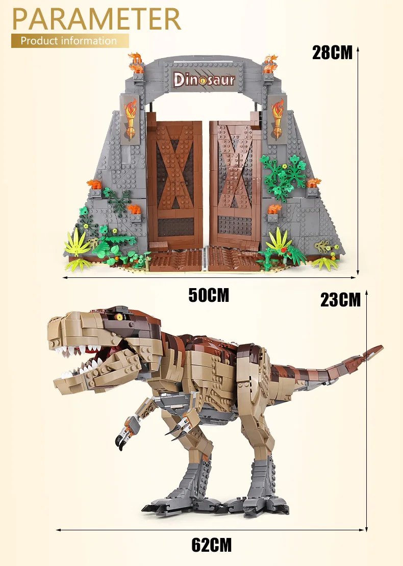 DHL 61001 креативные игрушки, совместимые с 75936 T. rex Rampage, игрушки динозавров, строительные блоки, кирпичи в сборе, Детский Рождественский подарок