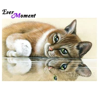 ever moment diamond painting kits cat full square drills diamond embroidery mosaic handicrafts home decoration for giving 4y431