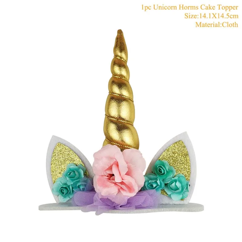 Рог единорога топперы для торта Розовый Золотой Топпер единорог день рождения