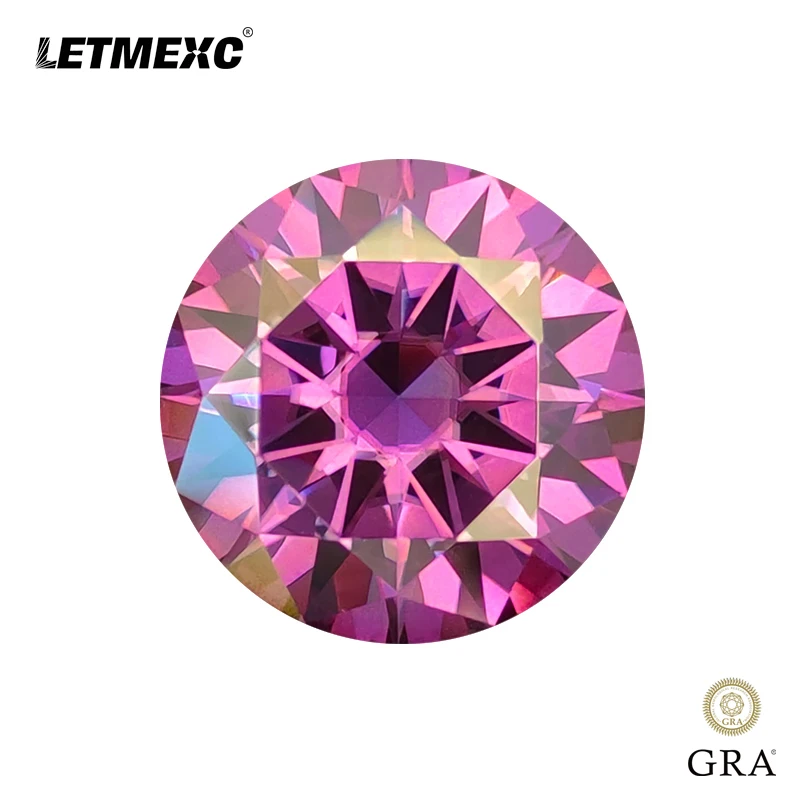 

Letmexc Amethyst Moissanite Loose Stones Lab Diamond 3 Excellent Round Cut VVS1 Clarity For Custom Jewelry