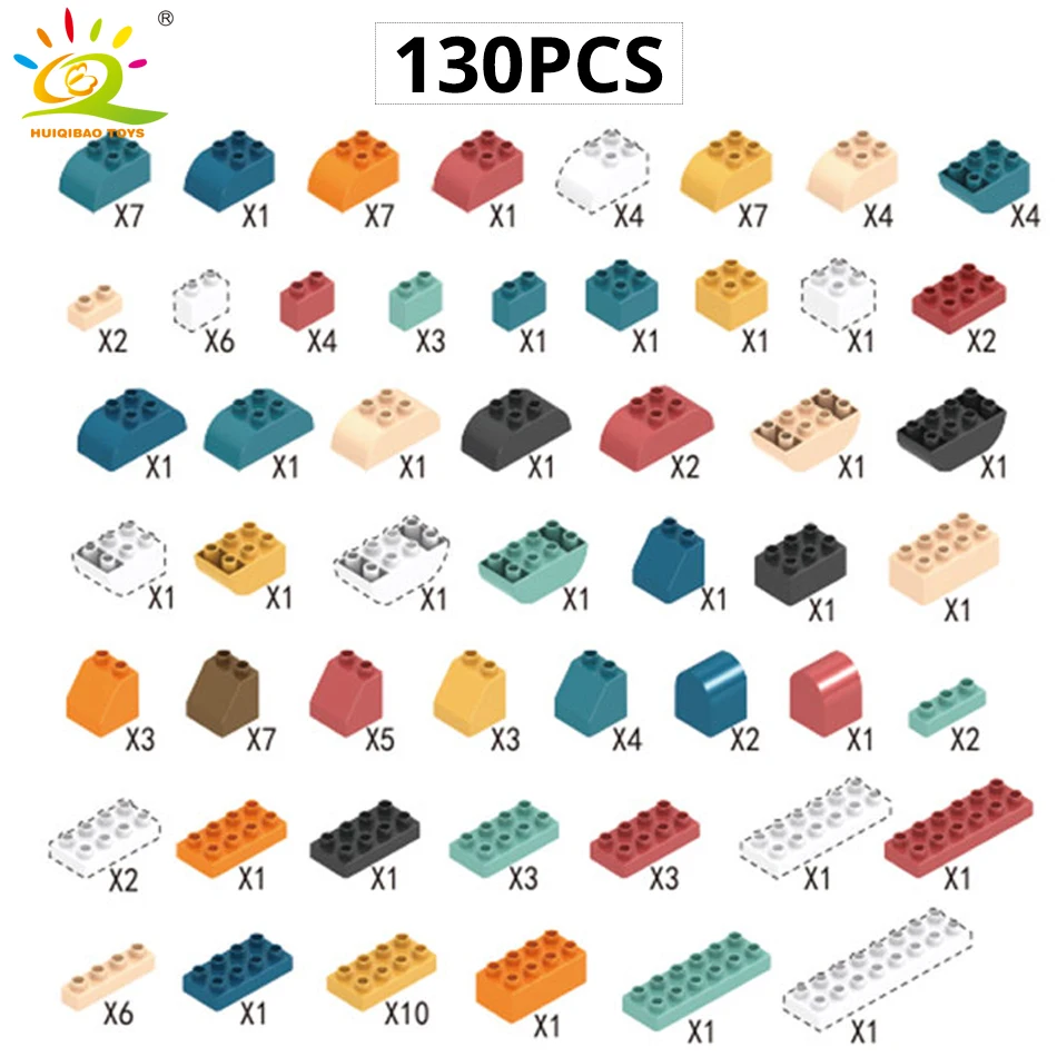 

HUIQIBAO 103PCS 6in1 Jurassiced Dinosaur DIY Model Large Size Building Blocks Dragon City Bricks Set Toys For Children Kids