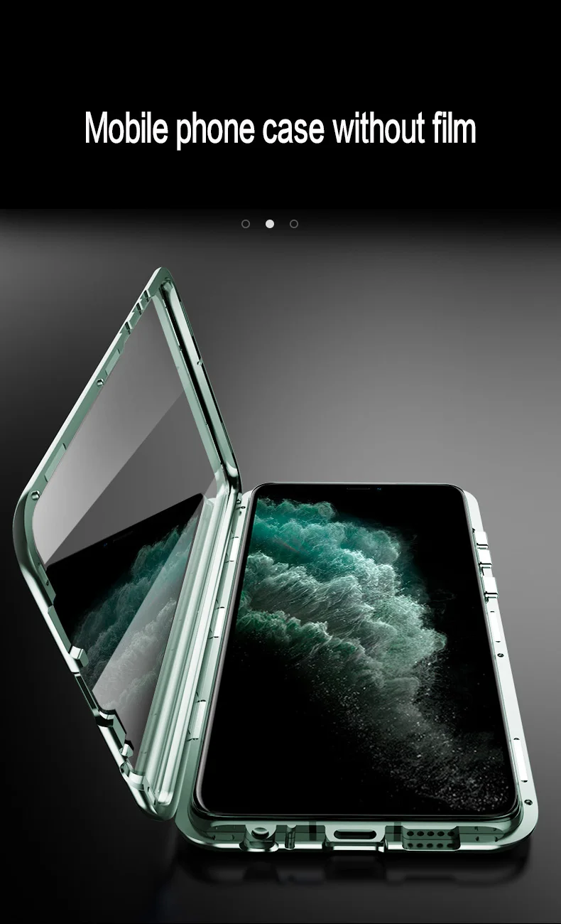 Магнитный чехол для iPhone 11 X Xr Xs Max 6 6s 7 8 Plus, противоударный чехол для iPhone 11 Pro Max, задняя крышка из закаленного стекла