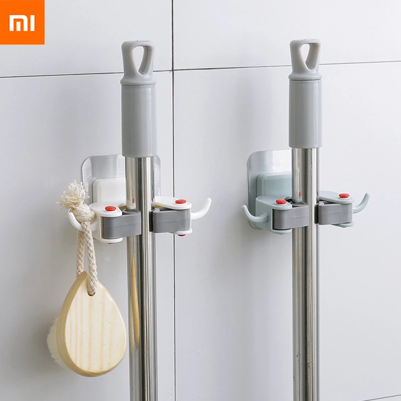 Настенный держатель для швабры xiaomi mijia вешалка щетки и метлы стеллаж хранения в