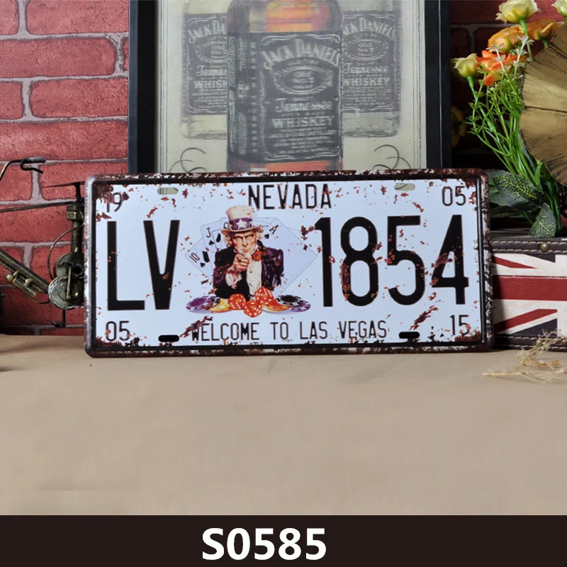 S0585 Шоссе 66 США, винтажные металлические жестяные знаки, номерной знак автомобиля, табличка, плакат, бар, клуб, стена, гараж, домашний декор, украшение для магазина - Цвет: S0585