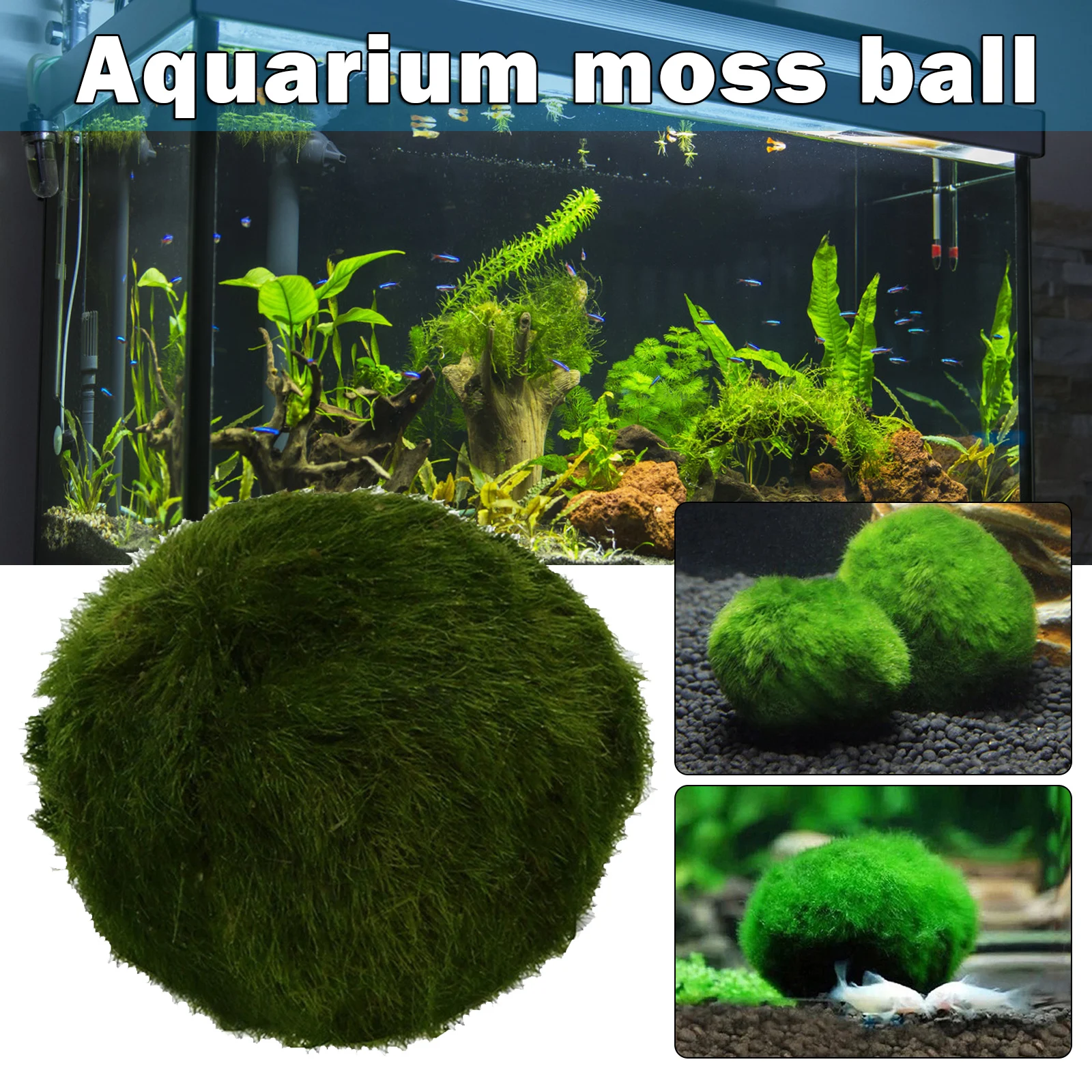 

Moss Balls Natural Decorative Aquarium Plant Fish Tank Filter Ornament Green Plants Ball 3-4cm LA
