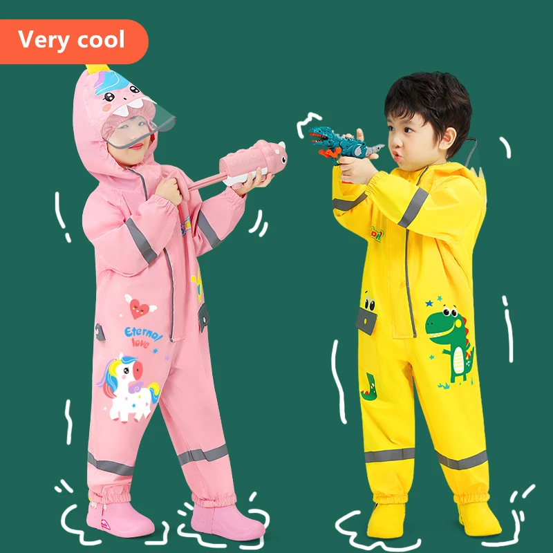 От 1 до 9 лет мультфильм Динозавр водонепроницаемый комбинезон дождевик с
