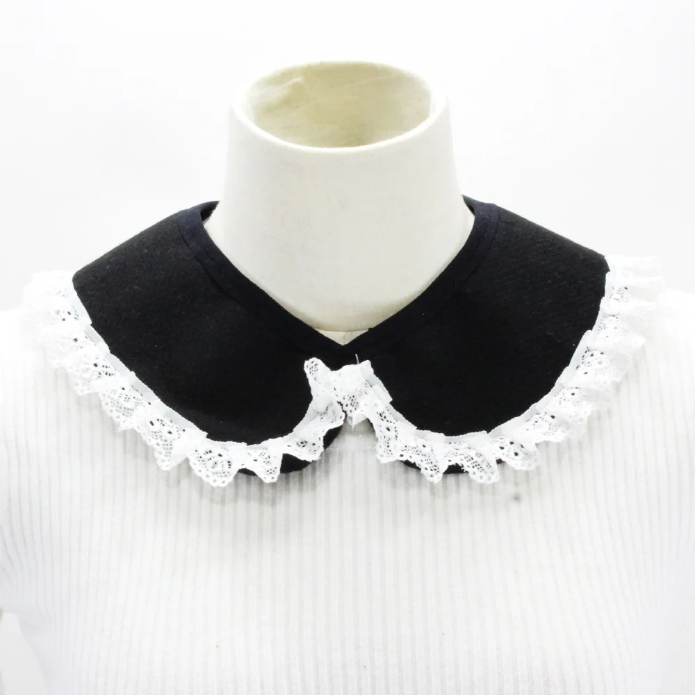 

Woolen Lace False Collar For Women Ladies Detachable Peter Pan Blouse Fake Collar Half Shirt Sweater Coat Decorative Accessories