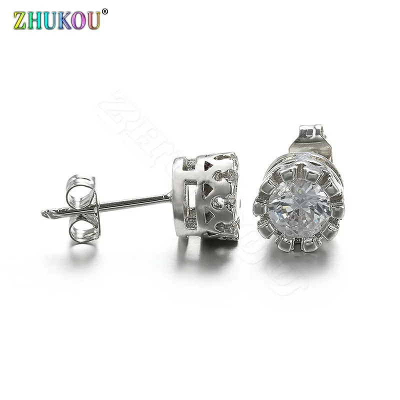ZHUKOU 7x17 мм корейские женские серьги ювелирные изделия блестящие золотые со