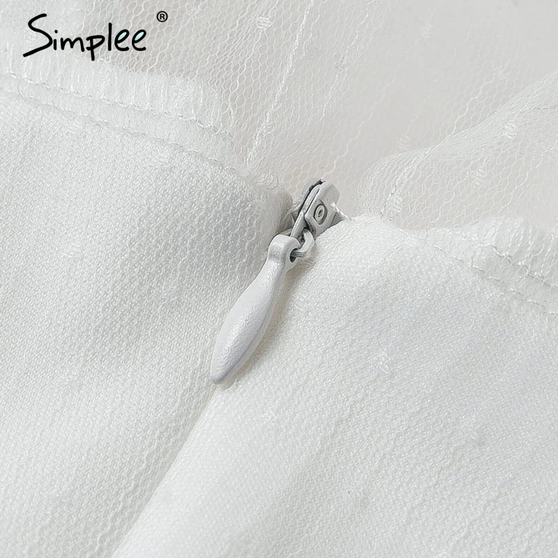 Женское сетчатое белое платье Simplee в горошек женское облегающее праздничное