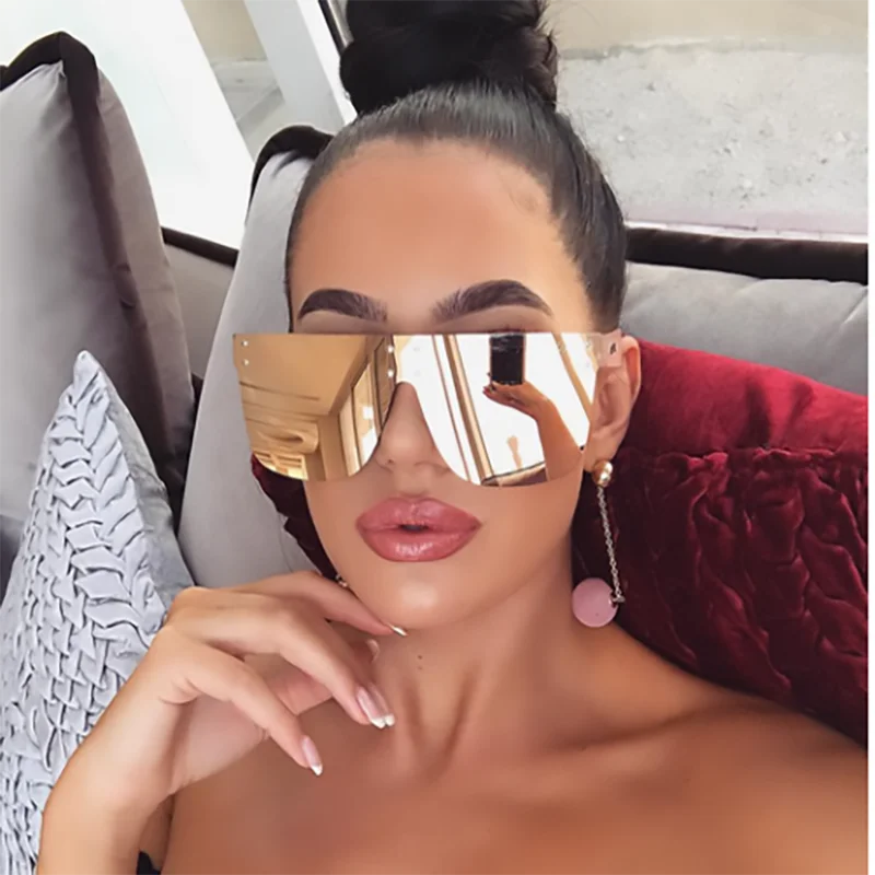 

2020 frameless large fat top ladies sunglasses luxury color sunglasses sunglasses men glasses designer retro glasses UV400