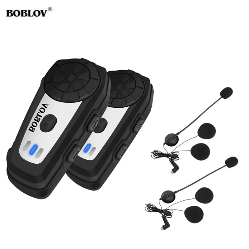 Пара BOBLOV водонепроницаемый мотоциклетный шлем Bluetooth гарнитура Интерком M6 BT Moto