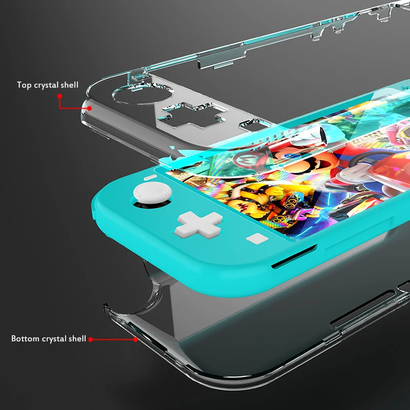 Мягкий чехол для NS Switch Lite защитный силиконовый из ТПУ прозрачный с защитой от