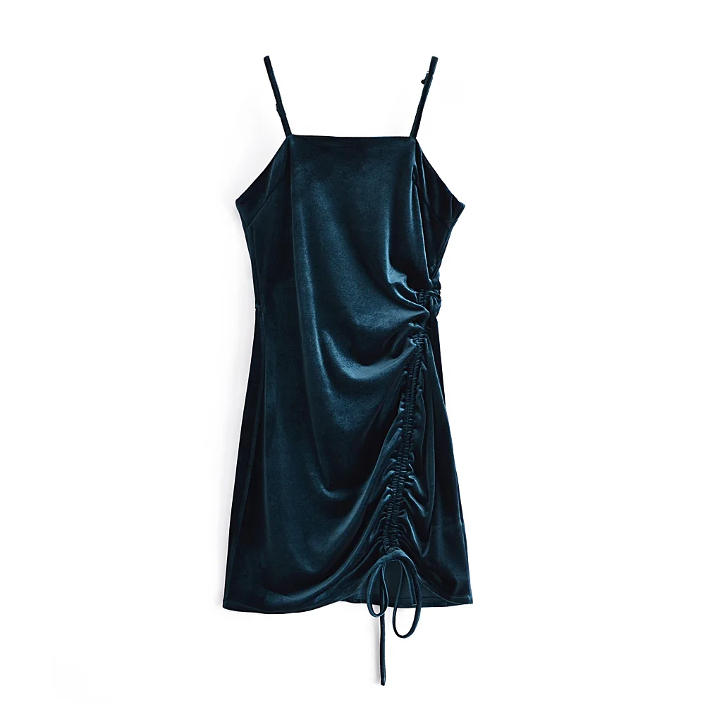 

JC·KILIG 2021 New Velvet Drape Halter Dress W66259J