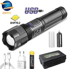 Светодиодный фонарик XHP70.2 XHP50, тактический охотничий фонарь, перезаряжаемый по USB, уличный водонепроницаемый фонарь с зумом