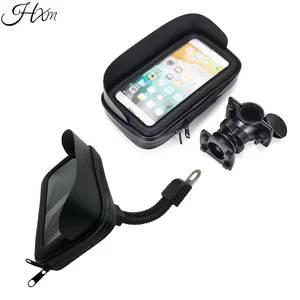waterproof bicycle motorcycle mobile phone bag holder cycling rearview handlebar case phone support gps mount for iphone 8 xs 11 free global shipping