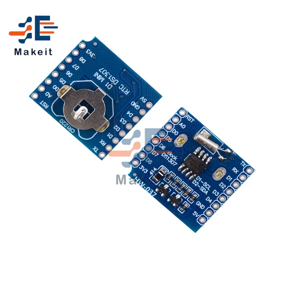 РТК DS1307 часы модуль с CR1220 Кнопка Батарея держатель межсоединений интегральных