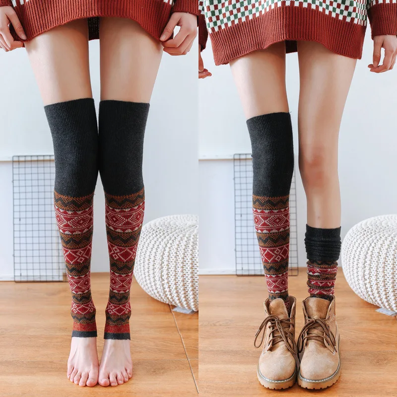 

Women's Fashion Boot Cover Slim Leg Warmers Autumn And Winter Fashion Lady Knitted Stepped Foot Warm 2020