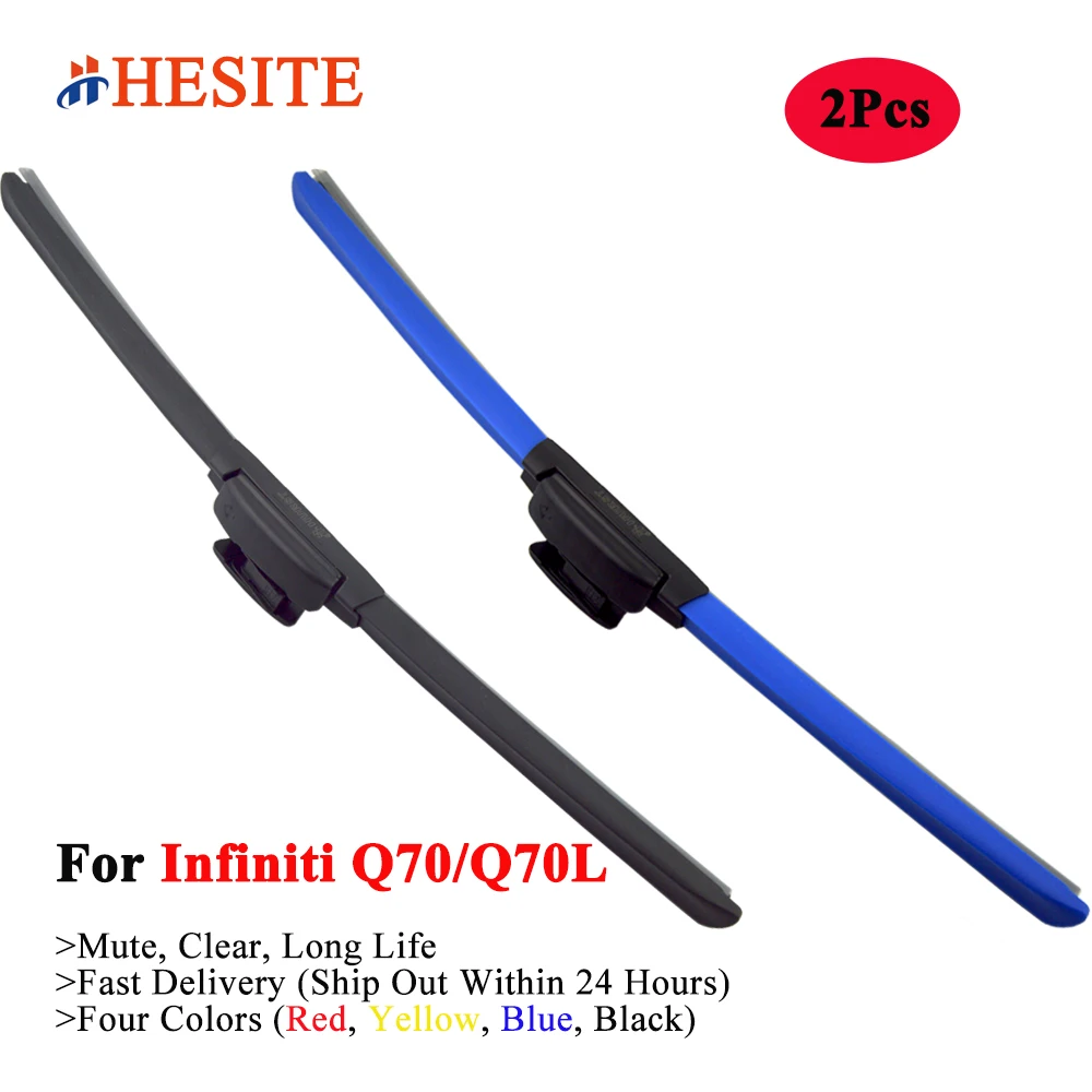 

HESITE Colorful Hybrid Wiper Blades For 2015 2017 Infiniti Q70L Q70 V8 5.6 Sport AWD 2016 Accessories Car Windshield Replacement