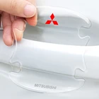 4 шт. прозрачные наклейки на дверные ручки автомобиля защитная пленка против царапин аксессуары для Mitsubishi ASX Lancer Pajero Outlander