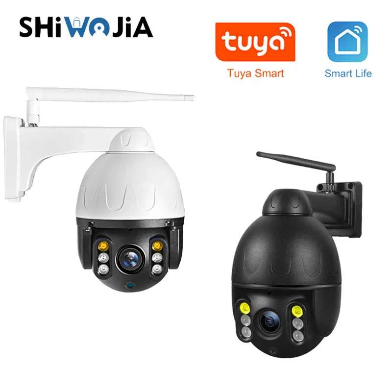 

SHIWOJIA Tuya 1080P 2MP WIFI PTZ Dome Camera Outdoor Wireless 4X Digital Zoom IP Camera Metal Shell Waterproof Surveillance