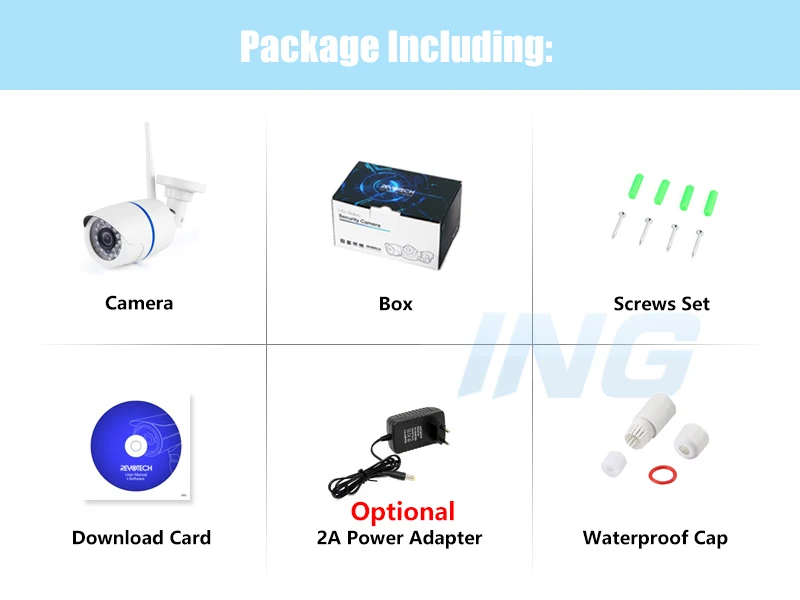 H.265 wifi 3MP/1080 P Водонепроницаемая цилиндрическая ip камера 24LED ночного видения