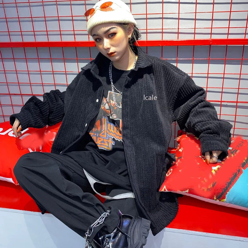 

Harajuku womens tops and blouses pockets letter turn-down collar blusas mujer de moda fashion brand Women's Clothing ins button