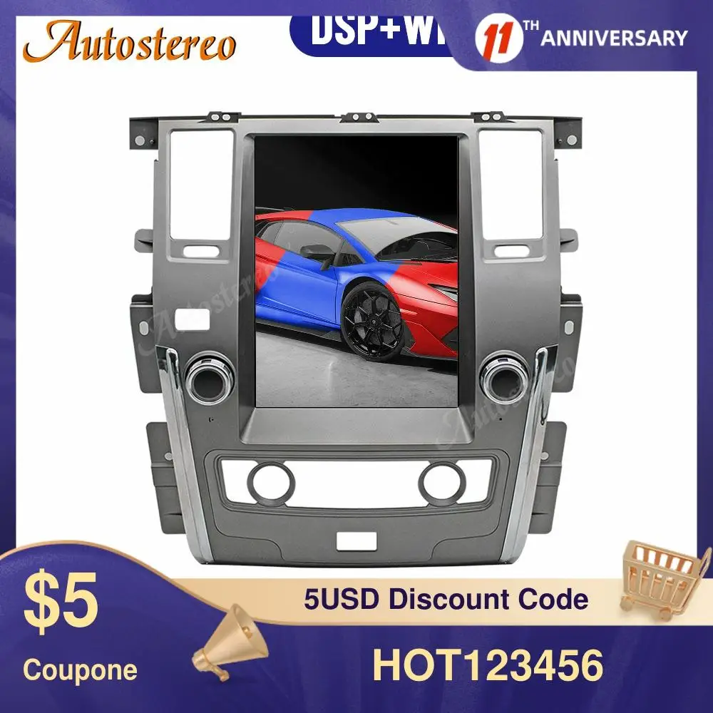 

128G Android 9 для NISSAN патруль 2010-2019 13,6 дюймов Tesla Style Автомобильный GPS-навигатор стерео головное устройство мультимедийный плеер авторадио