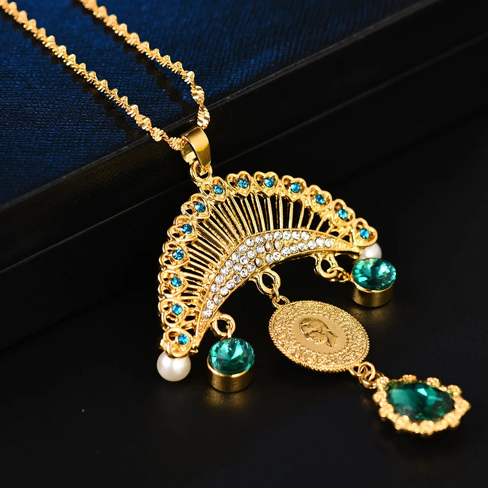 Металлическая монета большой Аллах колье в мусульманском стиле для Женщин