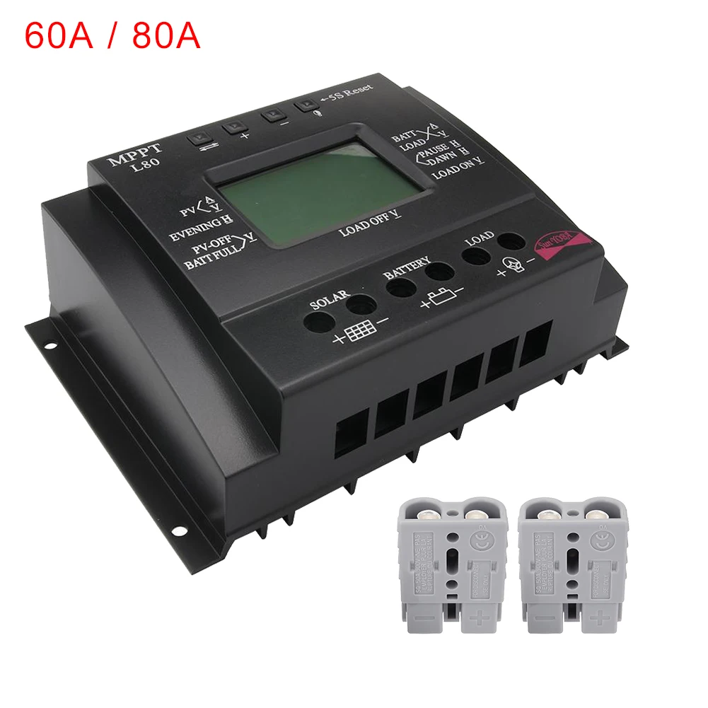 Sun YOBA lcd 60/80A MPPT регулятор солнечной панели + разъем питания|Солнечная батарея| |