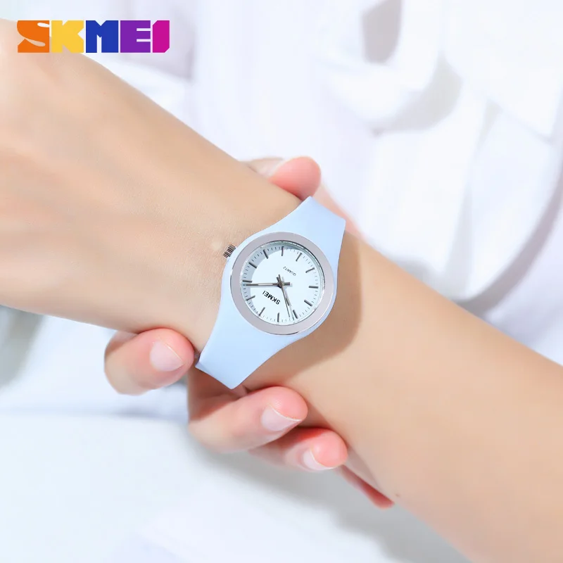 Часы SKMEI женские кварцевые с силикагелем маленькие Простые Модные повседневные