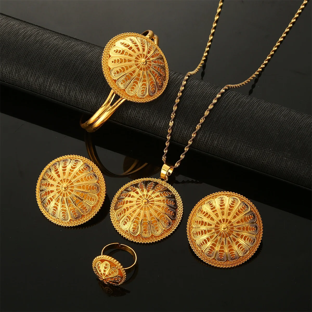 Эфиопский кулон ожерелье серьги браслеты из колец для женщин Эритрейская