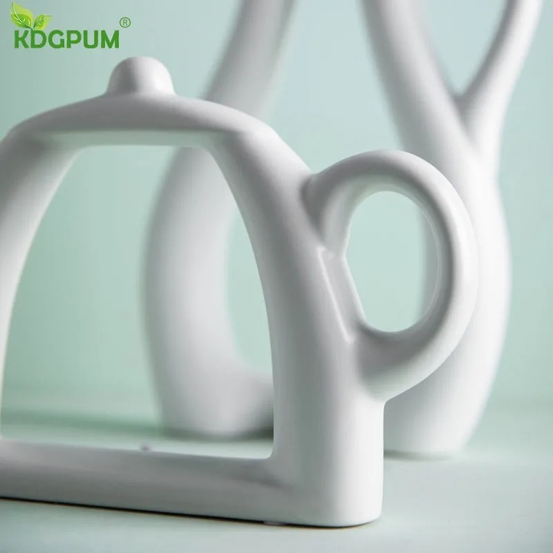 Белая керамическая ваза для цветов цветочный горшок модный современный стиль