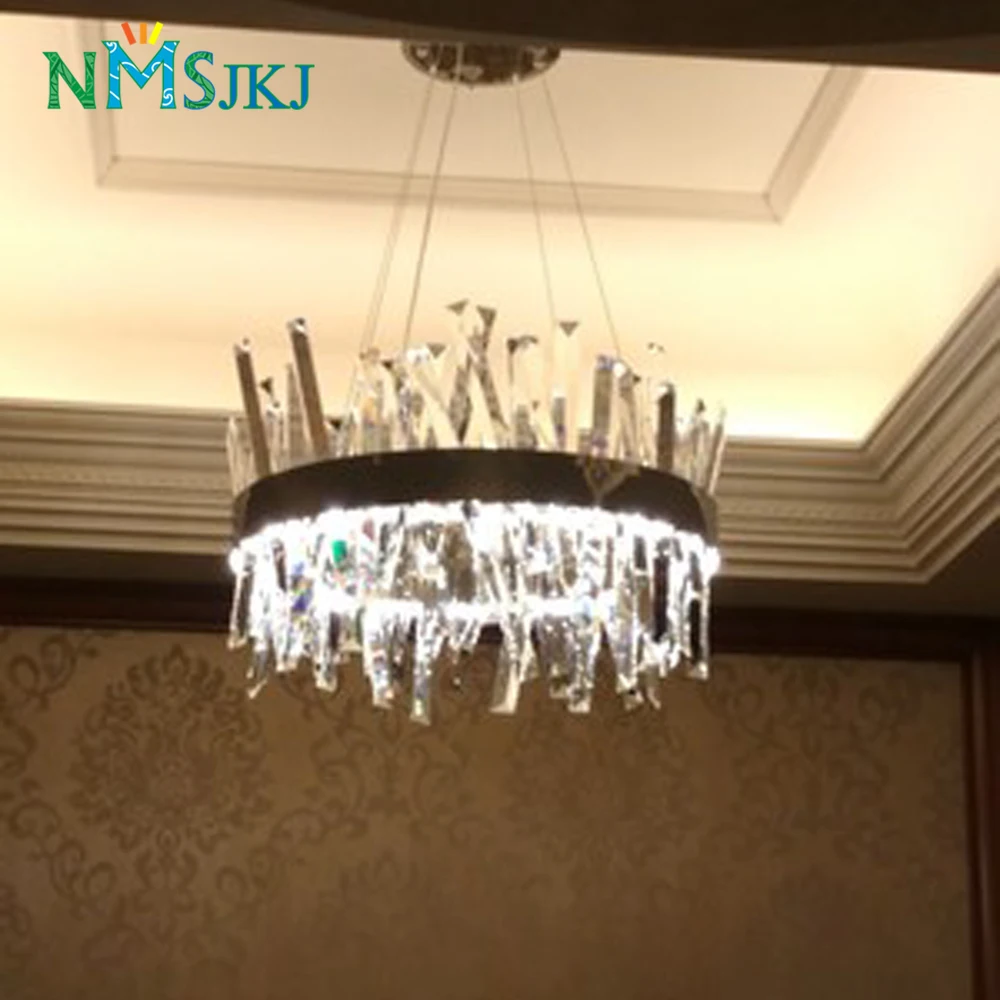 Современный роскошный серебряный круглый хромированный светодиодный