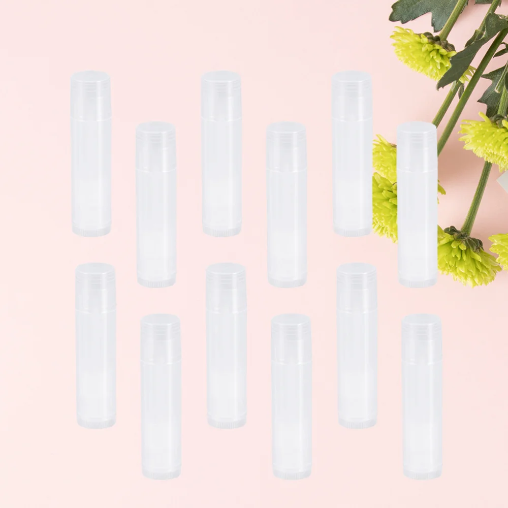 

100pcs Lip Balm Tube Cosmetic DIY Empty Chapstick Container with Caps Lipstick Storage Tube