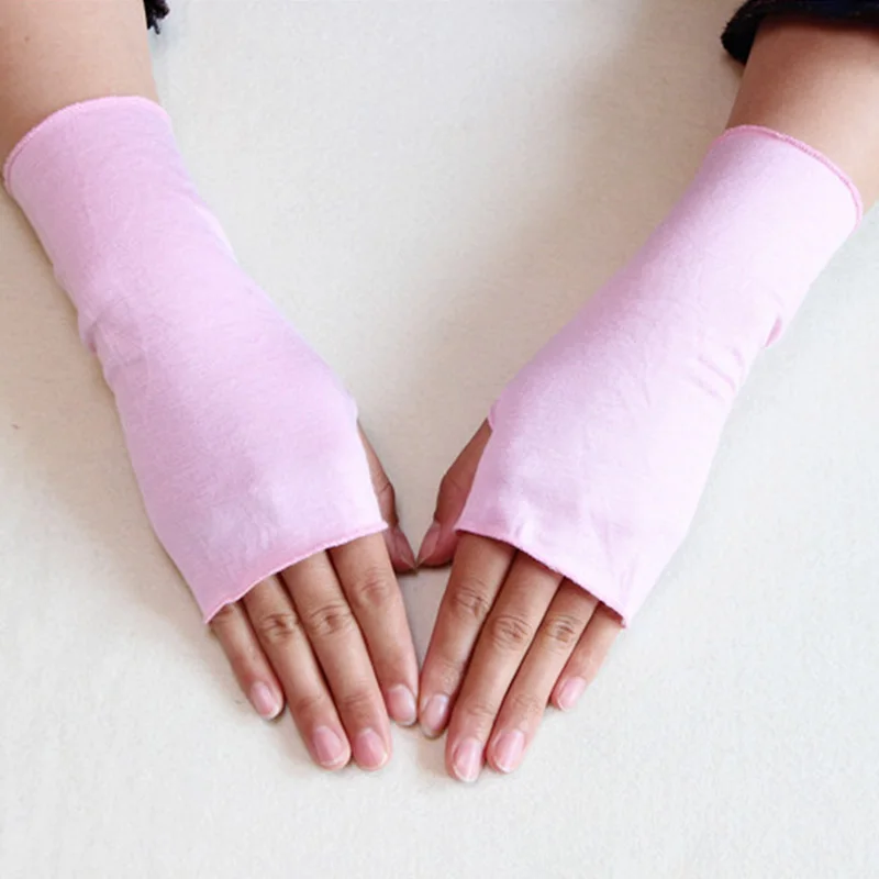 Fashion Women Hand Gloves Warmer Winter Stretch Fingerless Glove Female Sunscreen Half Finger Short Solid Color Mittens |