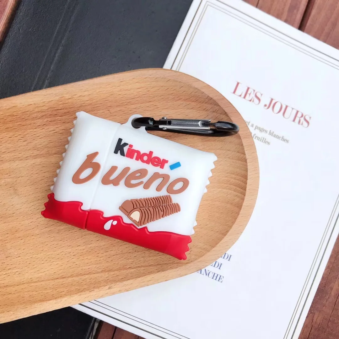 kinder chocolate беспроводной Bluetooth чехол для наушников для AirPods 2 1 милый 3D на удивление bueno Box Мягкий силиконовый чехол для гарнитуры - Цвет: A