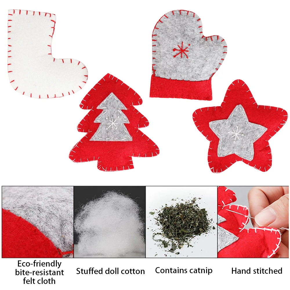 

4pcs Cat Toy Cat Playing Toy Pet Kitten Chewing Toy Christmas Series Cat Toys Funny Interactive Cat Toys Pet Supplies