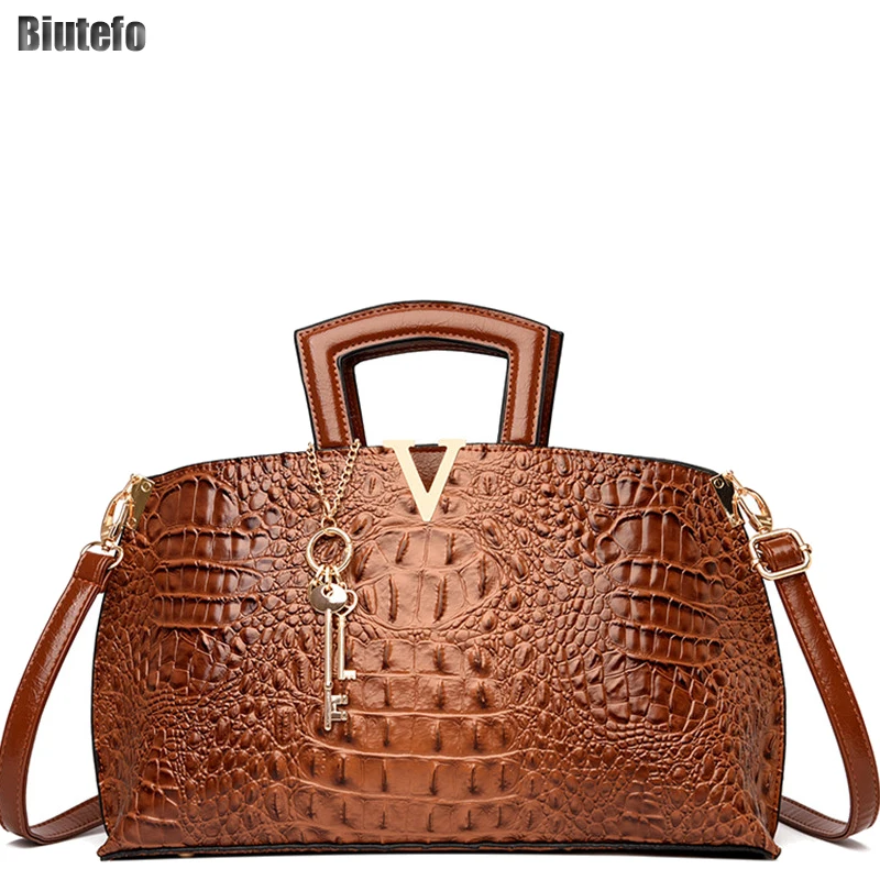 

Luxury Ladies Handbags Crocodile Pattern Shoulder Bag Fashion Designer Diagonal Sac Cabas Femme Office Bags for Women Bolsos New
