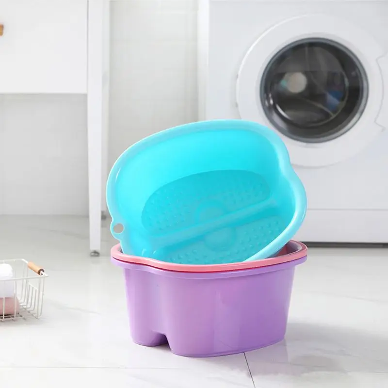 

Plastic Large Foot Bath Spa Tub Basin Bucket for Soaking Feet Detox Pedicure Massage Portable 3 Colors
