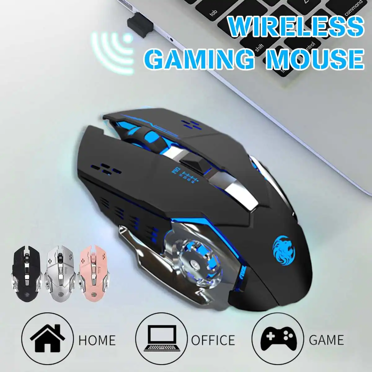 

Wireless 2.4G USB Gaming Mouse Rechargeable 1600DPI RGB LED Backlit Rechargeable Silent Mute Mice For PC Laptop Ergonomic Mouse